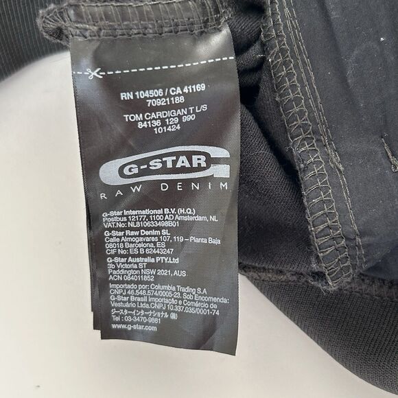 G-Star Raw 3301 Track Jacket Men L Black Contrast Shoulder Chest Pockets Stretch - Picture 12 of 13